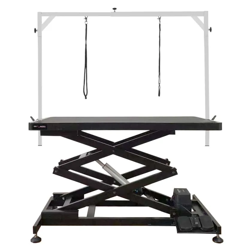 Large Accordion Electric Grooming Table Black 126cm - Image 1