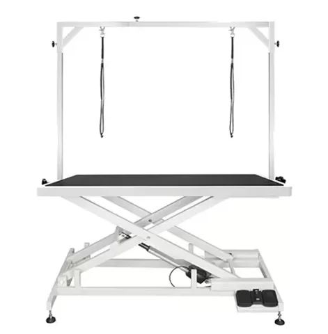 Large Extra Low Electric Pet Grooming Table White 126cm - Image 1