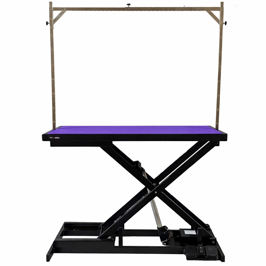 Large Extra Low Electric Pet Grooming Table Black 126cm - Image 1