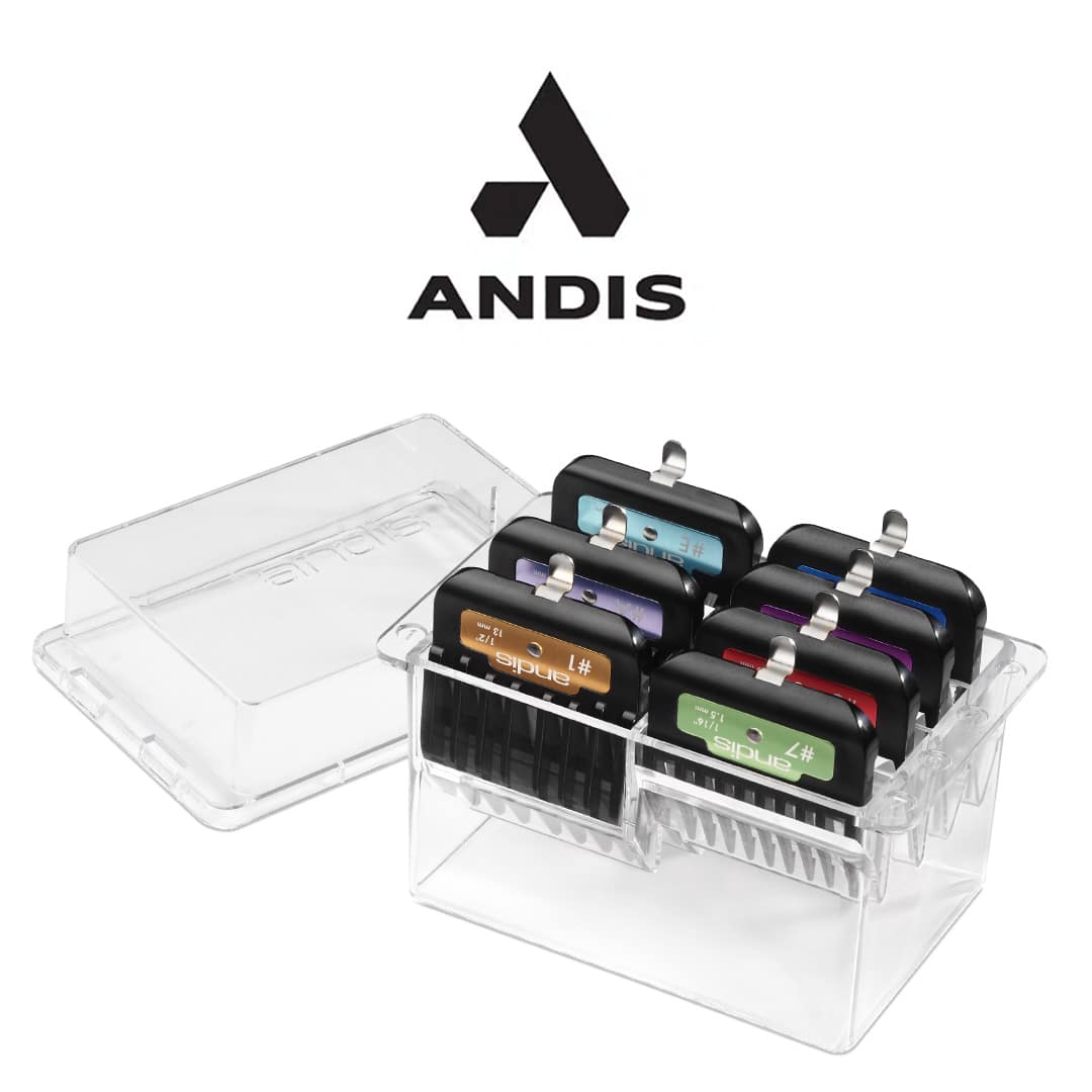 Andis 7pc Premium Color-Coated Magnetic Comb Set - Image 1