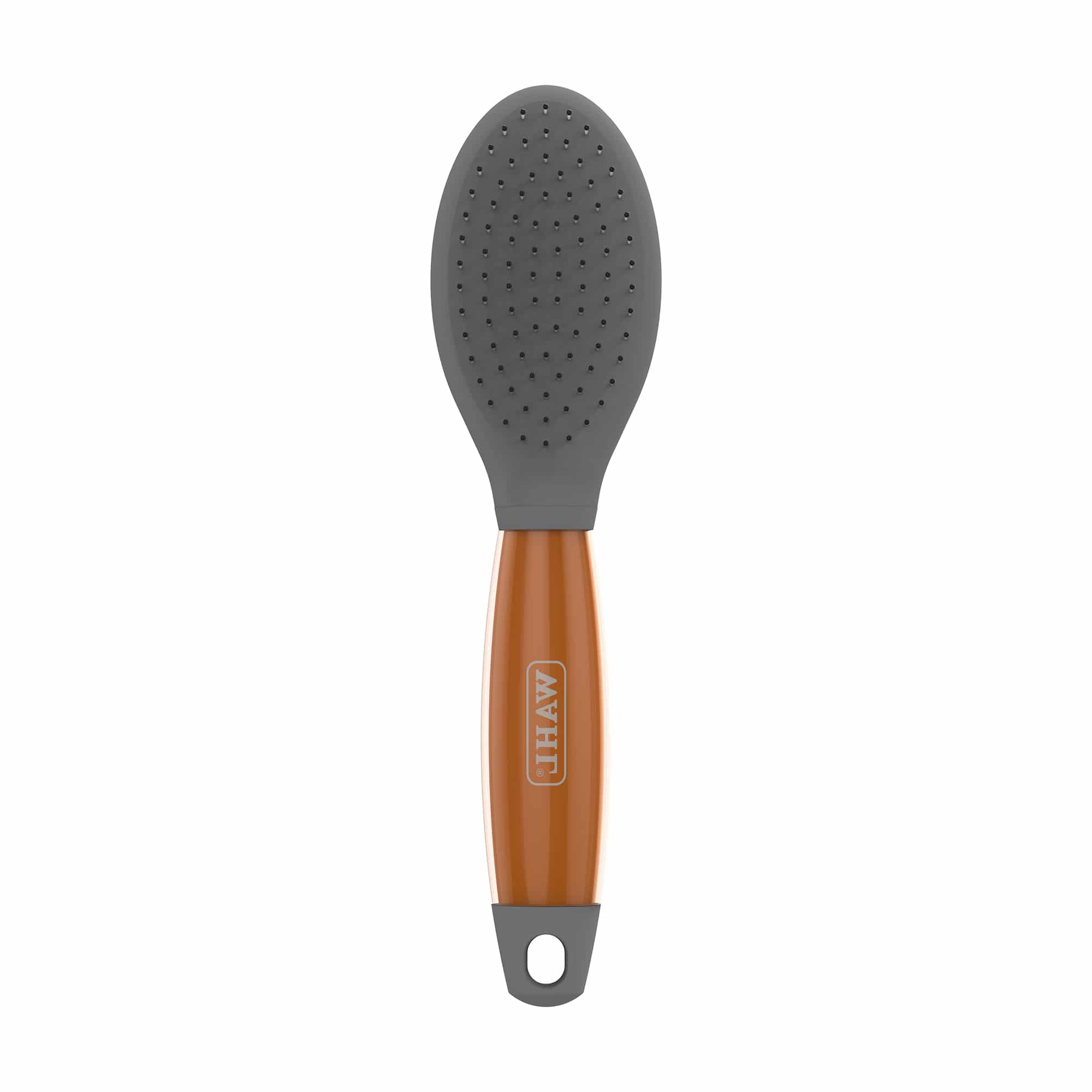 Wahl Double Sided Soft Brush – Orange Gel Handle - Image 1