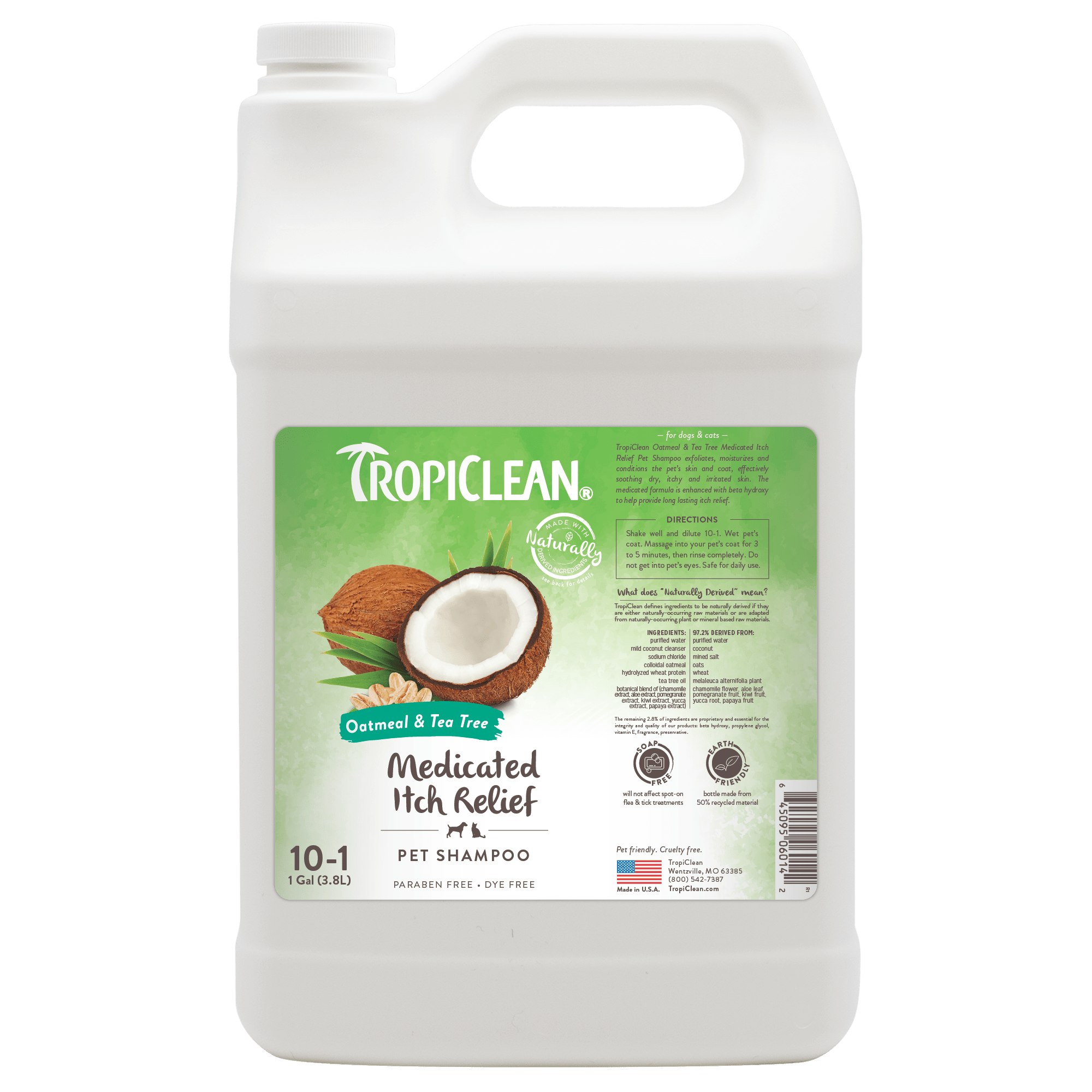 Oatmeal & Tea Tree Medicated Itch Shampoo 3.8L TropiClean Oatmeal & Tea Tree Medicated Itch Shampoo 3.8L - Image 1