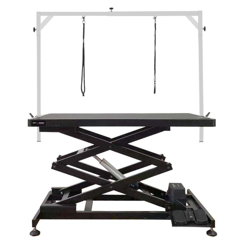Large Accordion Electric Grooming Table Black 126cm - Image 1