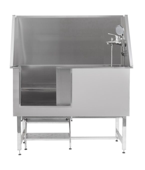 Deluxe Static Stainless Steel Dog Bath with Stairs (GW50) - Image 1