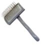 Medium Long Pin Brush Curved Grey