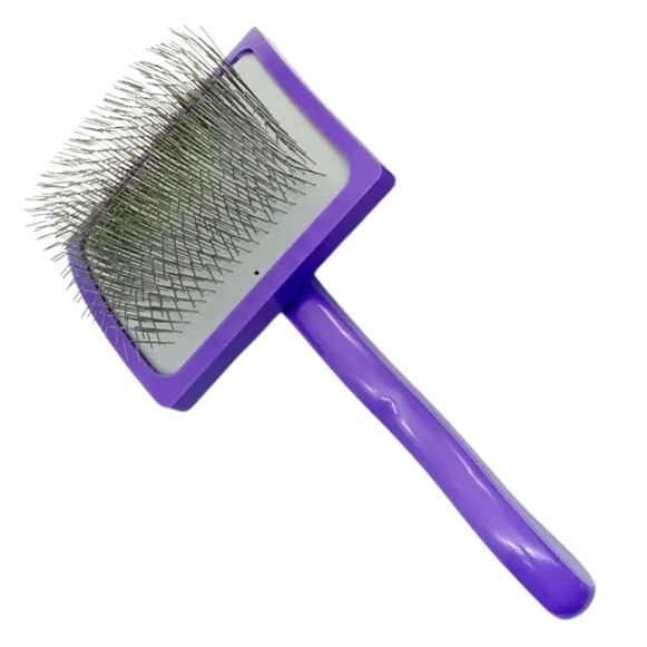 Purple Large Slicker Front Large Long Pin Slicker Brush Purple - Image 1