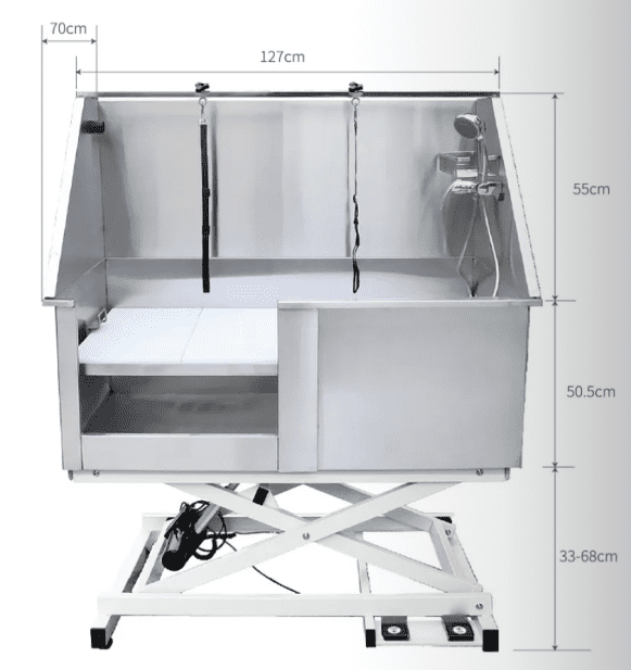 Dog Grooming Electric Lifting Deluxe Bathing Tub with Sliding Door & Arm (GWH107) - Image 2