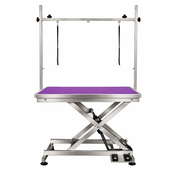 Stainless Steel Large Extra Low Electric Grooming Table with Wheels 120cm (GWH-140) - Image 1