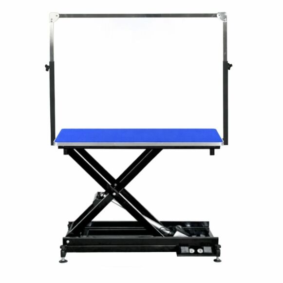 GWN Blue with Black Frame Large Extra Low Electric Grooming Table Strong Bars & Wheels 120cm (GWNL) - Image 1