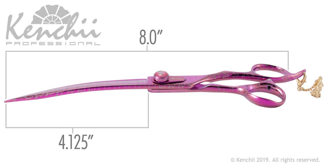Kenchii Pink Poodle 8″ Curved Shear - Image 2