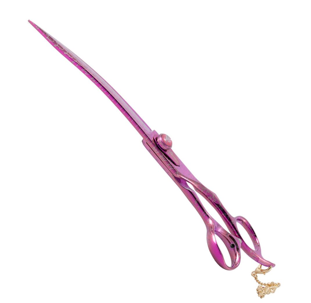 Kenchii Pink Poodle 8″ Curved Shear - Image 1