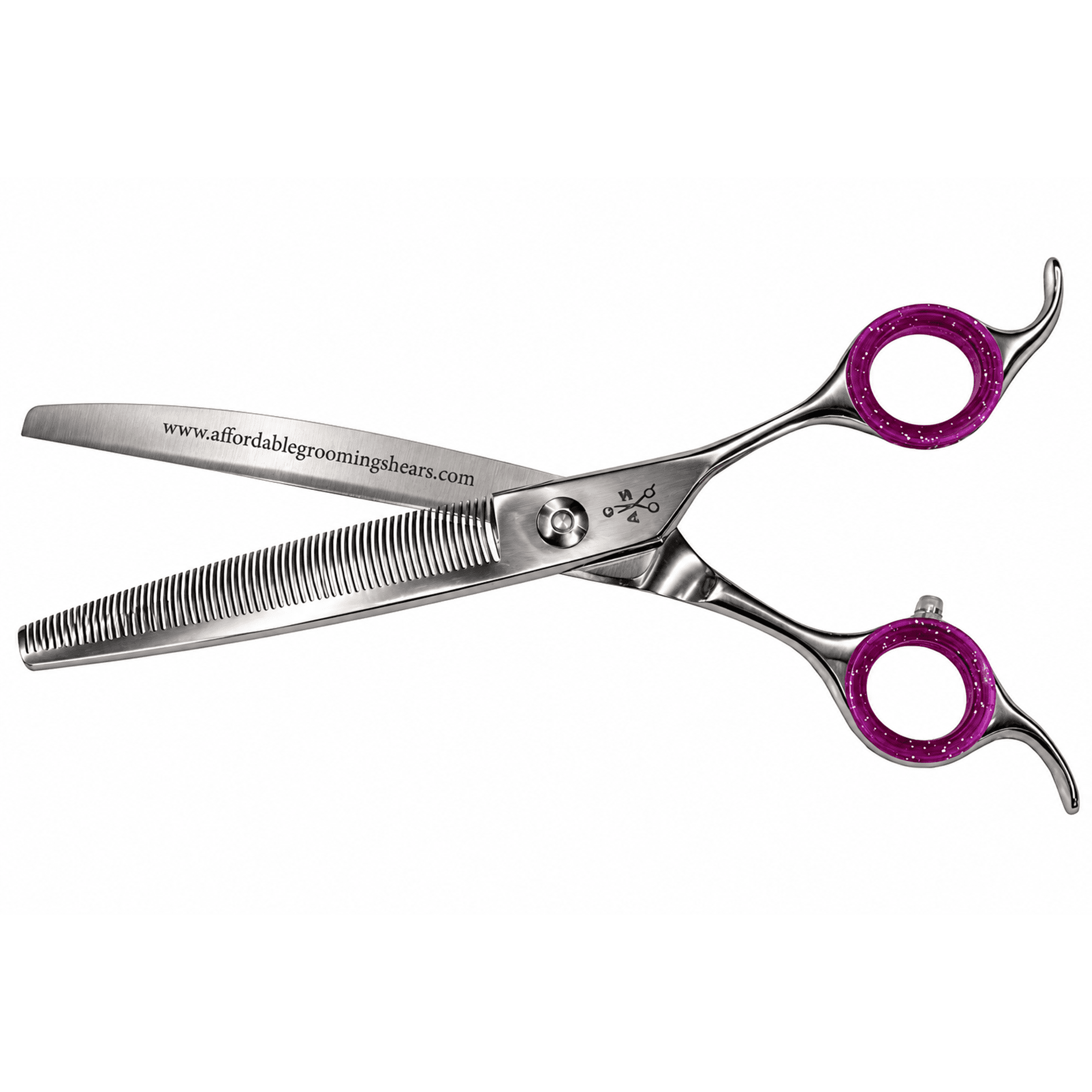 Affordable Grooming Shears Mako 65-Tooth Curved Thinning Dog Grooming Scissors - Image 1