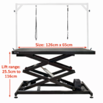 PRE LOVED Large Accordion Electric Grooming Table Black 126cm - Image 9