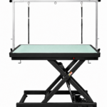LED Illuminated Glass Large Extra Low Electric Grooming Table with Wheels 120cm (GWN-142)