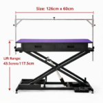 Large Extra Low Electric Pet Grooming Table Black Frame 126cm with Drawers - Image 6
