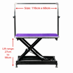 Extra Low Electric Grooming Table – Strong Bars & Wheels Black 110cm (GWN) - Image 3