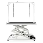 Large Accordion Electric Grooming Table White 126cm