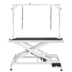 Large Extra Low Electric Pet Grooming Table White 126cm