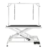 Large Extra Low Electric Pet Grooming Table White 126cm