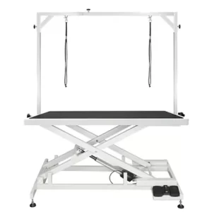 Large Extra Low Electric Pet Grooming Table White 126cm