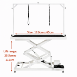 Large Accordion Electric Grooming Table White 126cm - Image 10