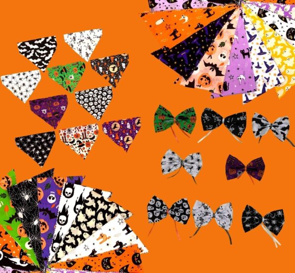 Halloween Mixed Bundle – Bows, Bandanas & Collar Bandanas - Image 1