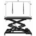 Large Accordion Electric Grooming Table Black 126cm