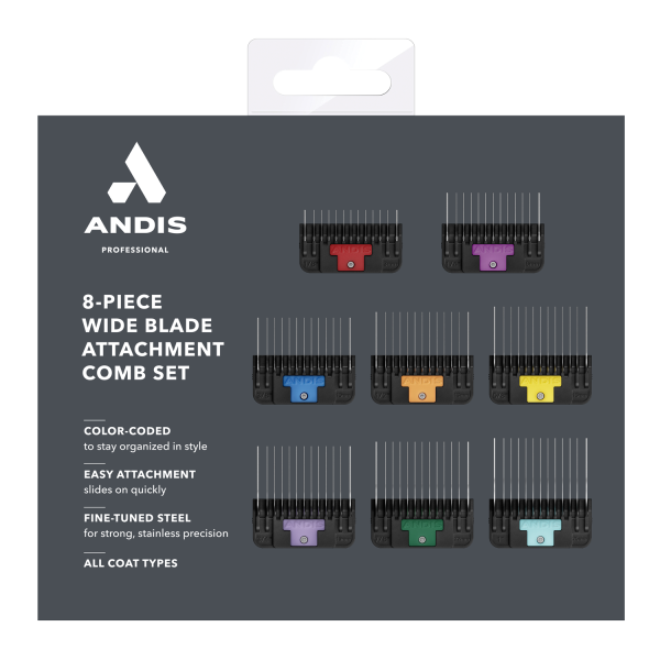Andis – 8 Piece WIDE Blade Attachment Comb Set - Image 3
