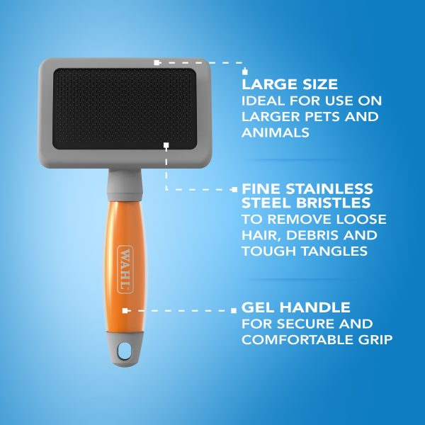 Wahl Slicker Brush – Orange Gel Handle - Image 3